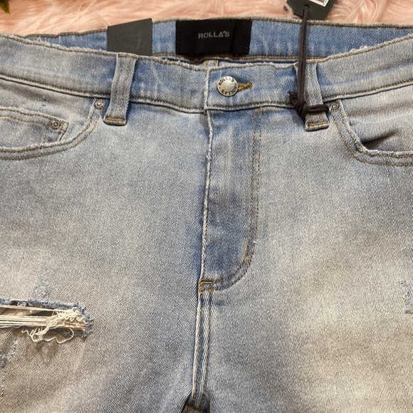 NWT Rolla’s Men’s Stinger Skinny Fit Shorts in Bondi Destroy Blue sz 32 - Picture 5 of 13